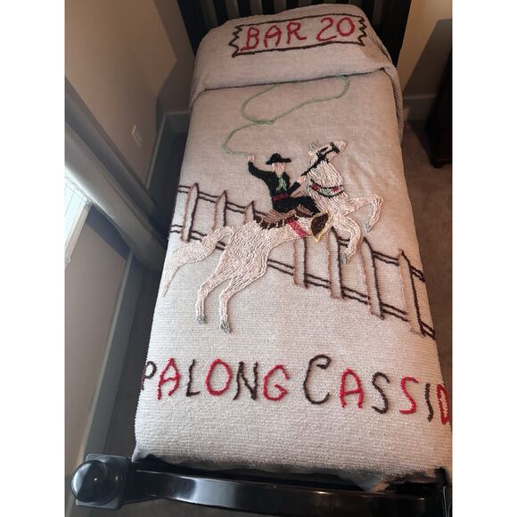 Vintage Hopalong Cassidy Chenille Bedspread “Hoppy” and Horse “Topper” - Picture 6 of 14